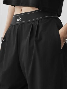 ALO Yoga Black Wide-Leg Suit Up Trousers